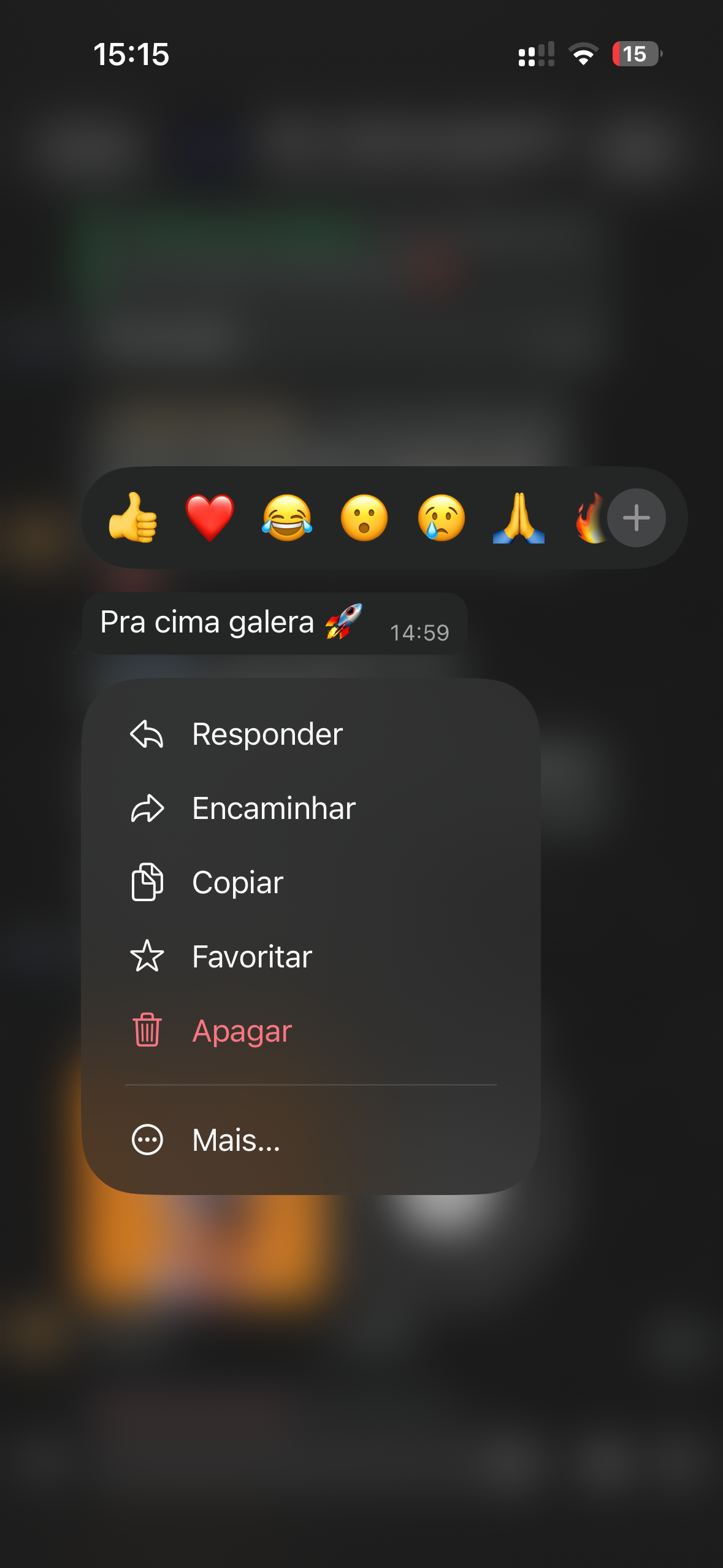 Mensagem de cliente no WhatsApp