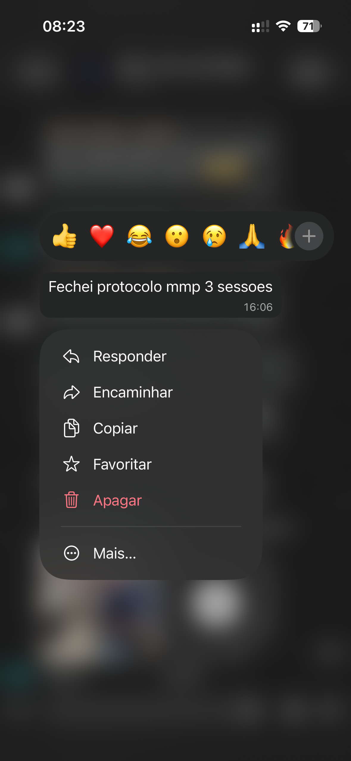 Mensagem de cliente no WhatsApp